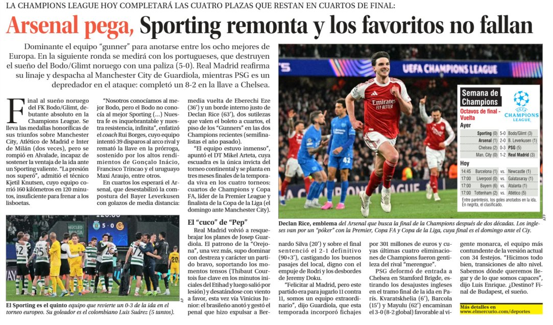 captomente's tweet photo. "Sporting remonta" [jornal Mercúrio de Santiago, Chile] #SportingCP #SportingBodo https://t.co/lEsC8Q0cpj