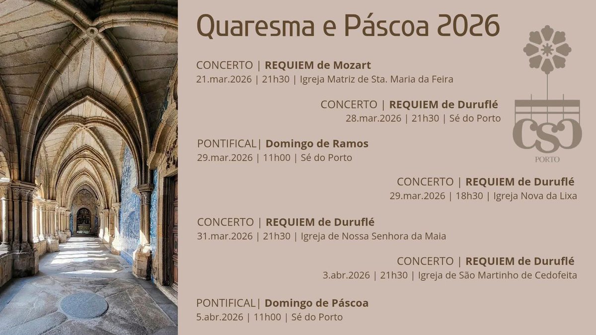 CONCERTO PÁSCOA, 29 MARÇO,
18h.30 - IGREJA NOVA da LIXA. 
A Lixa vai receber o Concerto de Páscoa 
com Coro e orquestra da Sé do Porto e 
com participação do Coro Audivi Vocem.
Integra e encerra PROGRAMA: Festival de Pão de ló, organizado pelo município de Felgueiras.
