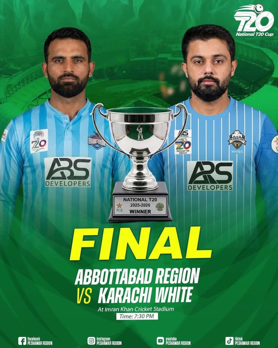 theadnanpoints's tweet photo. BIG FINAL
Abbottabad will take on Karachi Whites today at 7:30 PM
All the best Abbottabad
#TeamPP #TeamKP
#imrankhancricketstadium #peshawar #nationalt20cup https://t.co/b8ESWXtryt