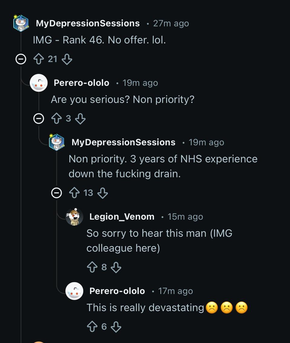 oyebajwey's tweet photo. UK grad with rank 2000 got it and IMG with 46 didn't. This is the state of IMGs in the UK rn and you're telling me we should work " harder " and it's not completely over? Good for local grads no hard feelings but we should save our money time and energy that's all. https://t.co/1DlyBd3E6G