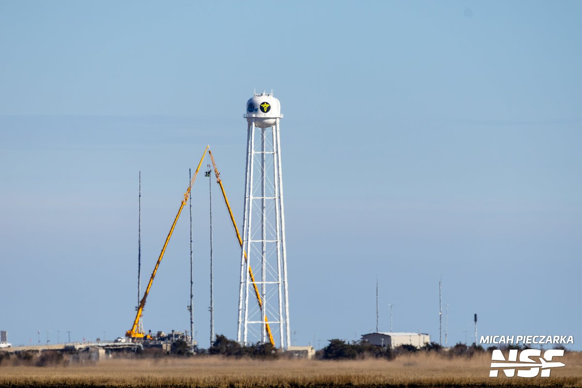 NASA Wallops Island Update — March 18, 2026

Not a lot of visible activity at the Rocket Lab pads today, but there was definitely some work happening at LP-0A, the Antares/Firefly launch complex.

Two large cranes were positioned at the lightning towers, with crews working high