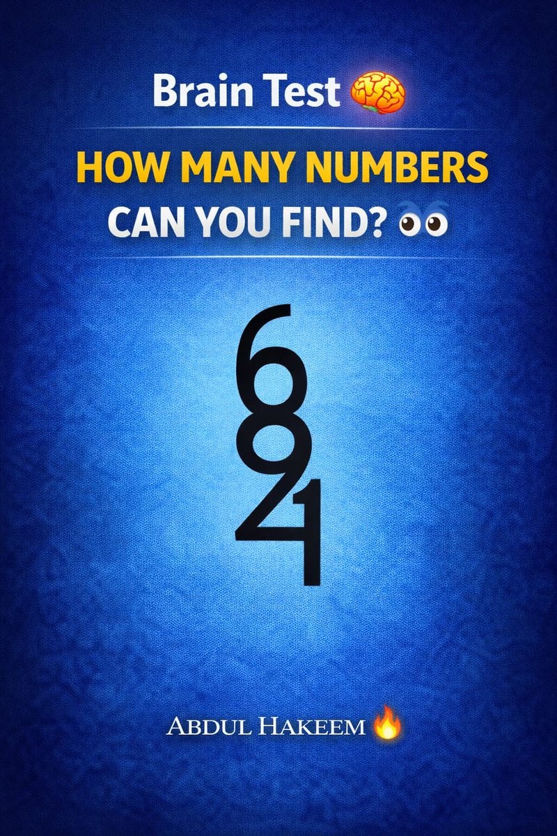 milkshakee76's tweet photo. 99% People Can’t Spot All Numbers 😳🔥

Let’s See Who’s Actually Brilliant"...🧠😉 https://t.co/CnkujhQB8P
