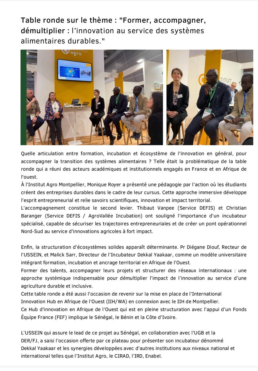 univsinesaloum's tweet photo. Extrait P1. Revue de la participation de l’#USSEIN au Salon International de l’Agriculture (SIA 2026) à Paris, réalisée dans le cadre du projet PEA #PETTAL.
#Mesri #TAGDEV #AFD #InstitutAgroMontpellier #InstitutAgro #PETTAL #SIA2026
@Diakhate_12 @pnsbalante @diegane_diouf https://t.co/sSmFVJezcZ