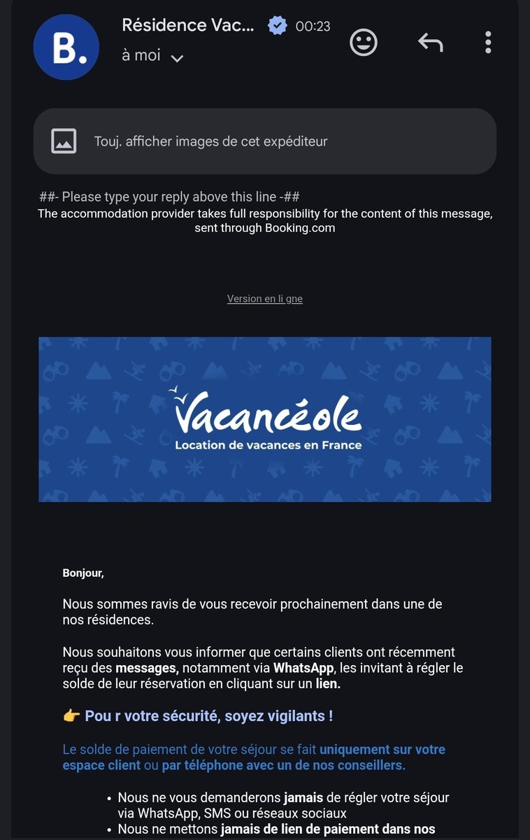 RomrikP's tweet photo. @Vacanceole alors oui oui on a été contacté mais comment ces informations ont elles été obtenues ?? https://t.co/MUX6sTdDKU