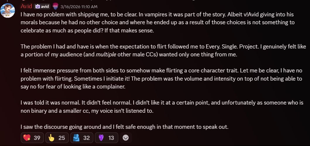 SNOWYBUGS's tweet photo. What Avid said about shipping for anyone who was confused on the timeline today <3 https://t.co/zuc3dVzTMW