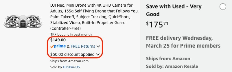 Pricerrors's tweet photo. DJI might be clearing out its drone inventory

A brand new drone is cheaper than a used one on Amazon 

Used listings are going for $175 when brand new is $149

Must clip the $50 off coupon before checkout 

https://t.co/sAc0QkDOpL #ad https://t.co/DcB6FEhesp