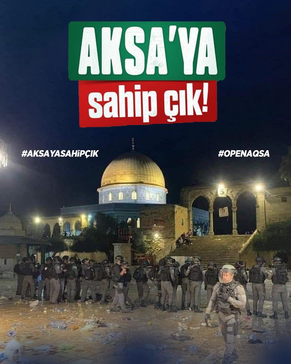 Ankara_MIC's tweet photo. K*düs'e ve Mescid-i Aksa'ya zarar vermek isteyen, saygısızlık eden, yan gözle bakan karşısında Milyarlarca Müslümanı bulur!

#OpenAqsa #AksayaSahipÇık #AksamızAçılmalı  #AksayaÖzgürlük https://t.co/pIBDqUJGvN