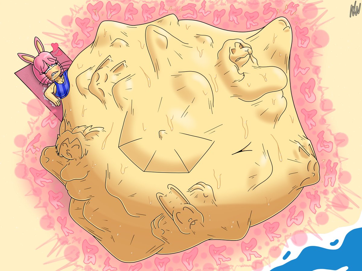 Paid art for <a href="/Sealzo2/">FrostySeal</a>.

Beatrice wanted to have a nice day at the beach, but the universe had other plans and made a massive wave appear that caught everyone and shoved them all into her wide open maw. 

Posted 1 month earlier on the P-site, link is in my bio!