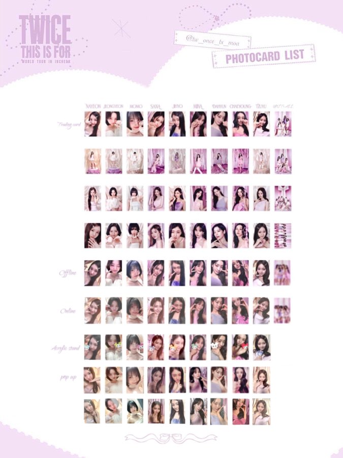 tw_once_tx_moa's tweet photo. TWICE THIS IS FOR WORLD TOUR Photocard Template 💖🎀

新しく追加しました🎀使いたい方いましたらご自由にお使いください🙇🏻‍♀️

Feel free to use it!🙇🏻‍♀️

#TWICE #트와이스 #THISISFOR #TWICE_THISISFOR_WORLD_TOUR #THISISFOR_LOSANGELES #THISISFOR_DALLAS 
#TWICE交換 #トレカ交換 #トレカ買取 https://t.co/WIPZeodDLC