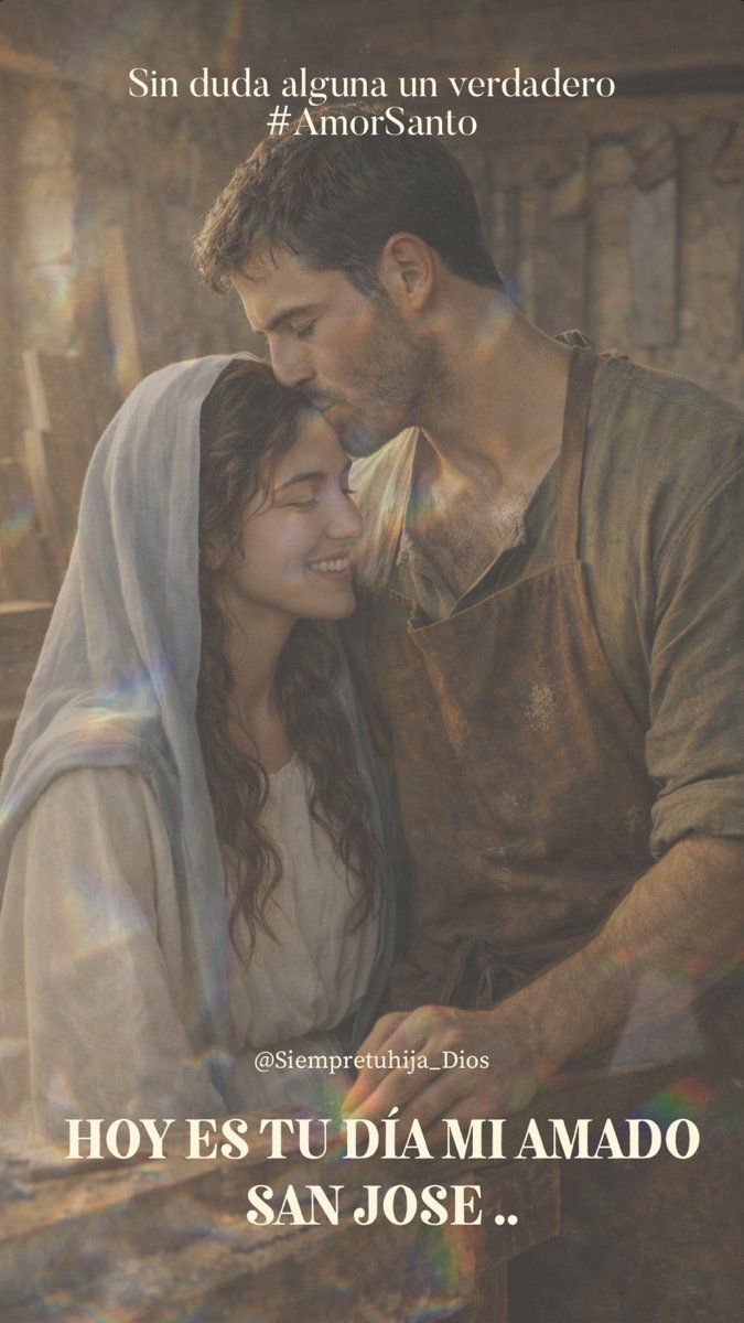 💌

𝐇𝐎𝐘 𝐄́𝐒 𝐓𝐔 𝐃𝐈́𝐀 𝐌𝐈 𝐀𝐌𝐀𝐃𝐎 
𝐒𝐀𝐍 𝐉𝐎𝐒𝐄́

Se imaginan cuánto amor y confianza 
Le habrá tenido DIOS a San José, para 
Darle como esposa a la Virgen María? 
Y no sólo eso, Ella también lo amaba 
Y cuidaba de él

Sin duda alguna un verdadero 
#AmorSanto

♥️