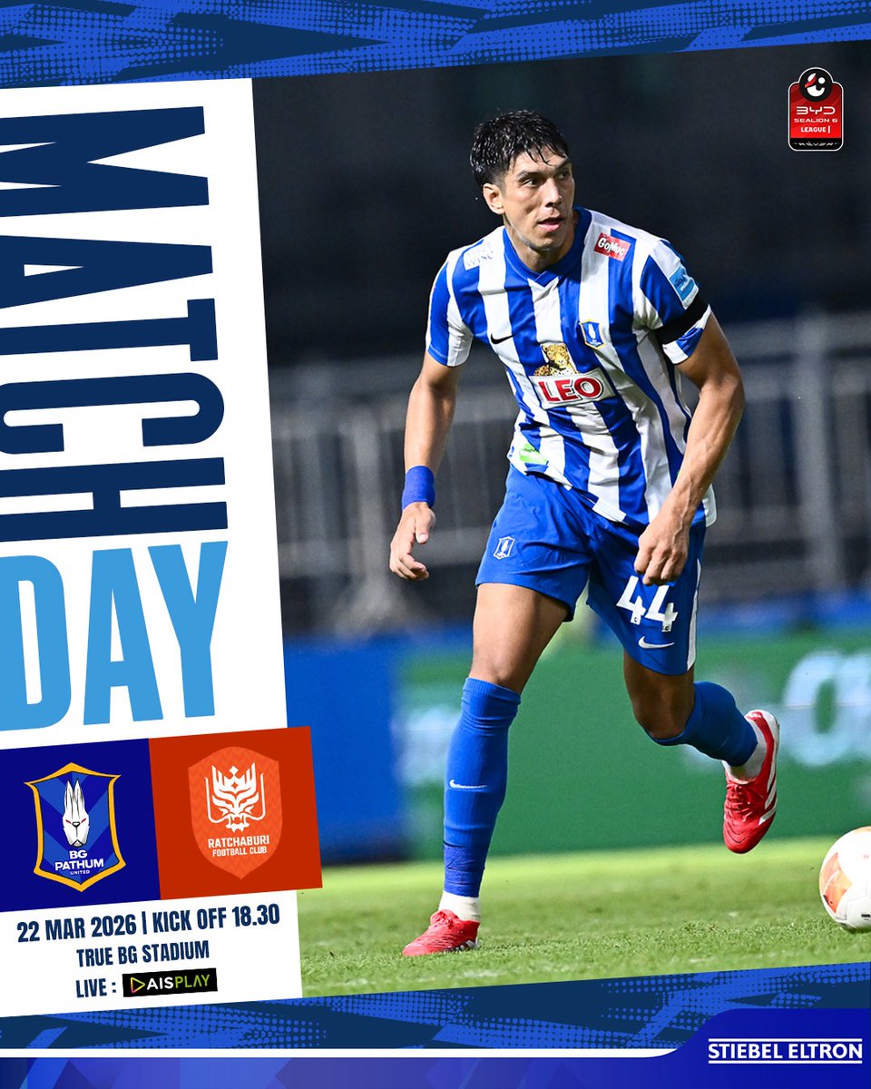 bgpuofficial's tweet photo. 🕹️𝐌𝐀𝐓𝐂𝐇𝐃𝐀𝐘
BYD SEALION 6 LEAGUE1 2025/26 (MW26)
🐰บีจี ปทุม ยูไนเต็ด 🆚 ราชบุรี เอฟซี🐲
⏰ วันนี้, เวลา 18.30 น.
🏟️ ทรู บีจี สเตเดี้ยม
🟢 ถ่ายทอดสดทางแอปพลิเคชัน AIS PLAY Sports 3
#BGPU #บีจีปทุมยูไนเต็ด
#BGPathumUnited
#RatchaburiFC #ราชบุรีเอฟซี
#AISPLAY #ดูไทยลีกที่AISPLAY
#Thaileague #ไทยลีก
#GULFxAISบอลไทยเพื่อคนไทย