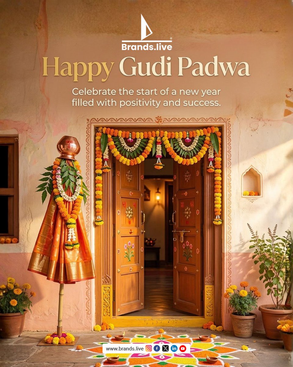 brandsdotlive's tweet image. 🌼🎉 Happy Gudi Padwa! 🎉🌼
Celebrate this new beginning with stunning posters, reels &amp;amp; festive designs — only on Brands.live!

✨ Har Festival Post Aasaan Hai — Just Tap, Design, and Share!

#BrandsLive #GudiPadwaPost #BrandingAasaanHai #HappyGudiPadwa