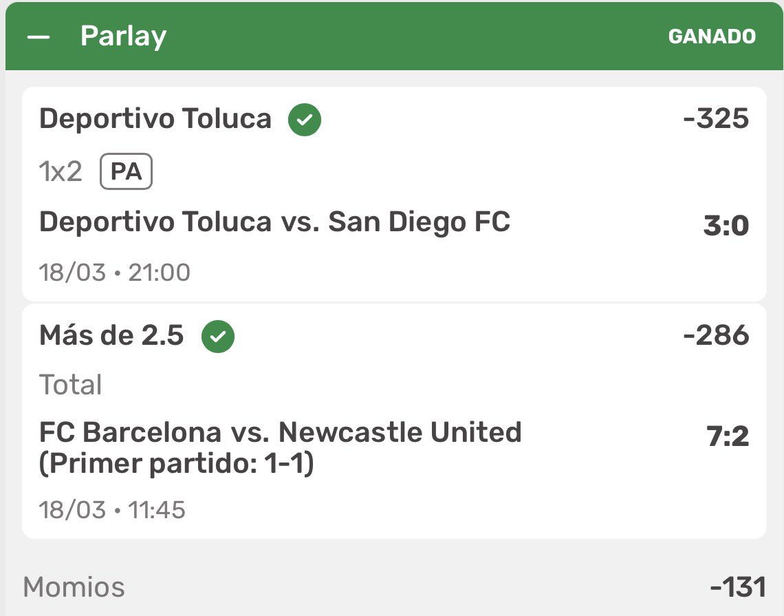 Otro día, otra apuesta cobrada ✅🔒

Récord 5-0 ✅