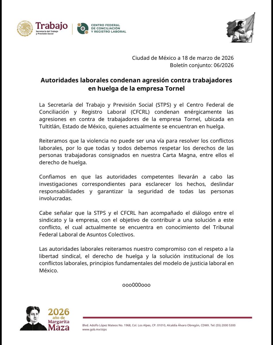 Centro Federal de Conciliación y Registro Laboral tweet media