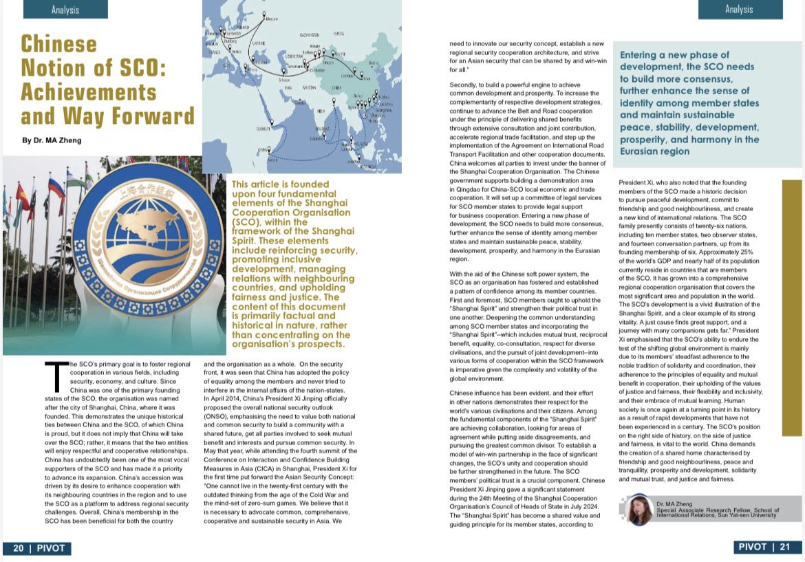 Exploring the Chinese notion of the SCO through the lens of security, cooperation, and shared prosperity- this insightful piece by Dr. MA Zheng unpacks the organisation’s achievements and charts a pragmatic way forward for regional harmony and development across Eurasia.
