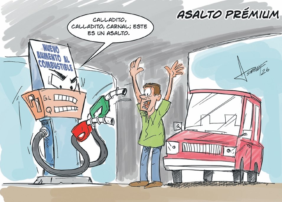 La caricatura de este jueves 19 de marzo se titula: “Asalto prémium”.