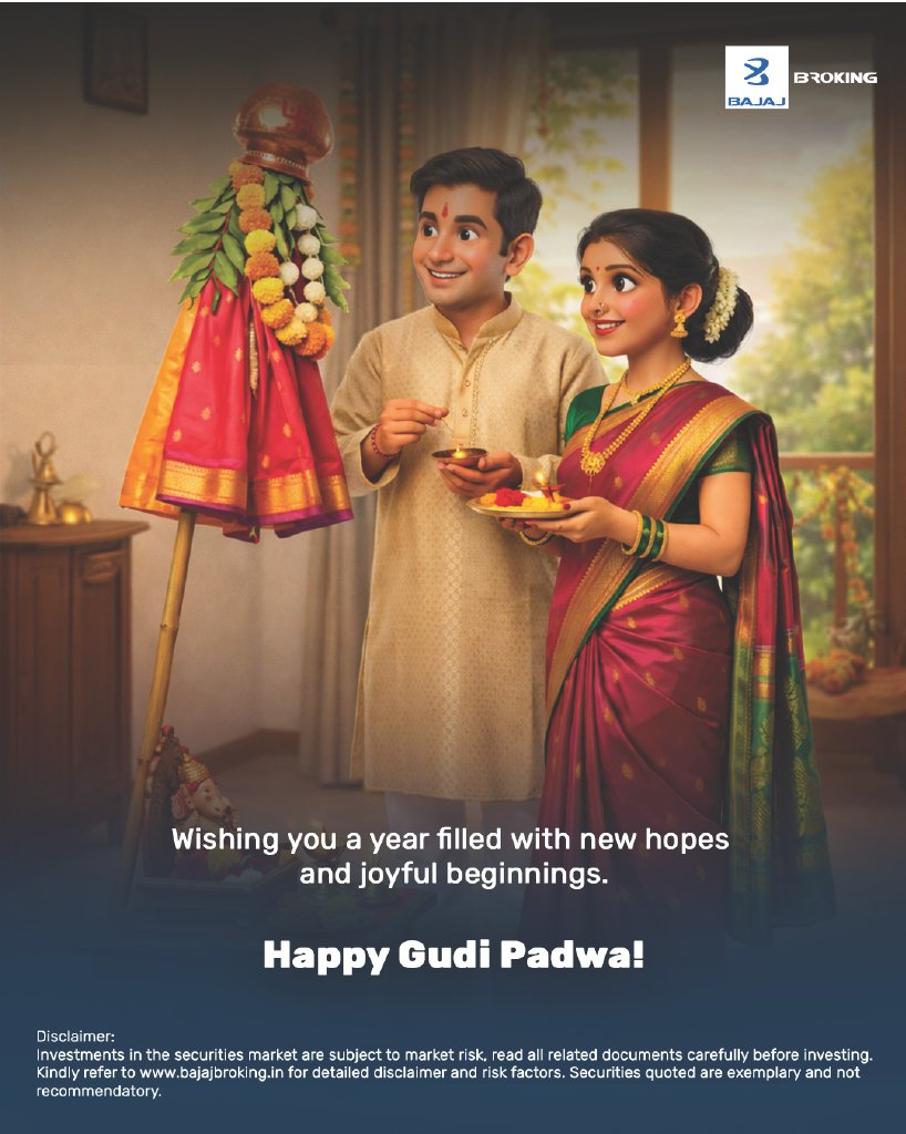 BajajBroking's tweet image. Strong foundations, the patience to hold, and the courage to dream big. ✨📈
That’s what turns small beginnings into lasting success.
Wishing you prosperity and growth this festive season. 🌼
 Happy Gudi Padwa! 🎉

#GudiPadwa #FestiveVibes #WealthCreation #InvestingMindset