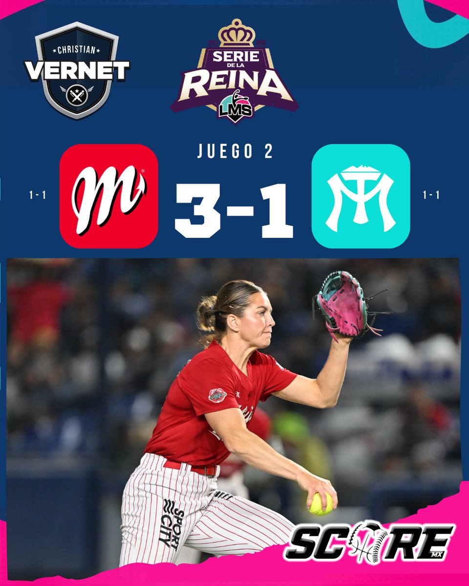 🥎 Los <a href="/DiablosFem/">Diablos Rojos Femenil</a> se impusieron en el Juego 2 <a href="/SultanesFemenil/">Sultanes Femenil Oficial</a> para empatar (1-1) la Serie de la Reina 2026 <a href="/LigaMexSoft/">Liga Mexicana de Softbol</a> ♀️
