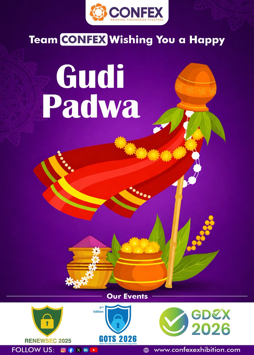 Confex173262's tweet photo. 🌼✨ Happy Gudi Padwa! ✨🌼
May this auspicious festival mark the beginning of a new year filled with success, prosperity, and happiness for you and your loved ones. https://t.co/TEFVSQPSo4