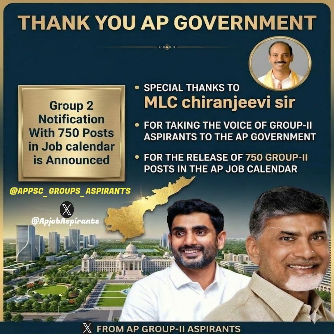 steve82827's tweet photo. @apjobaspirants @AndhraPradeshCM @ncbn @naralokesh @chiranjeevimlc @JaiTDP @rajasekharam66 @SrikanthMLC @Bhumireddymlc @tdjanardhan @katchannaidu @PayyavulaOffl @MinisterSavitha @RamanaiduTDP @SatyaAnagani Sir,thank you for understanding the problems of aspirants and releasing the job calendar and increasing the group 2 posts.we hope the govt stands on its words and release job calendar every year..unemployed will definitely stand by the kutami government..🙏🙏

#APJobCalendar2026 https://t.co/Jjr2hjtOXR