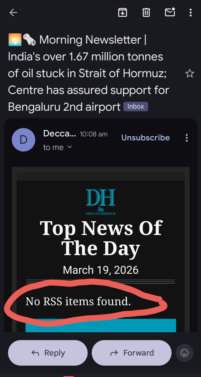 ajayyj's tweet photo. @DeccanHerald Is everything OK with your newsletter today? 
cc: @zoo_bear https://t.co/SawnqXLQTM