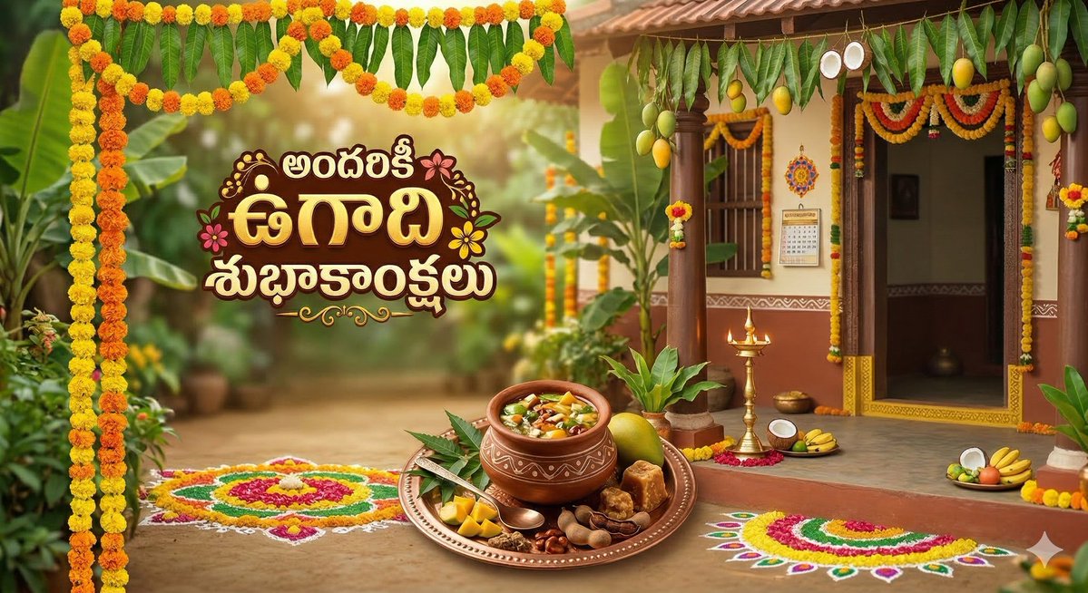 మీకు మరియు మీ కుటుంబ సభ్యులకు శ్రీ పరాభవ నామ సంవత్సర ఉగాది శుభాకాంక్షలు

#Ugadi #Ugadhi