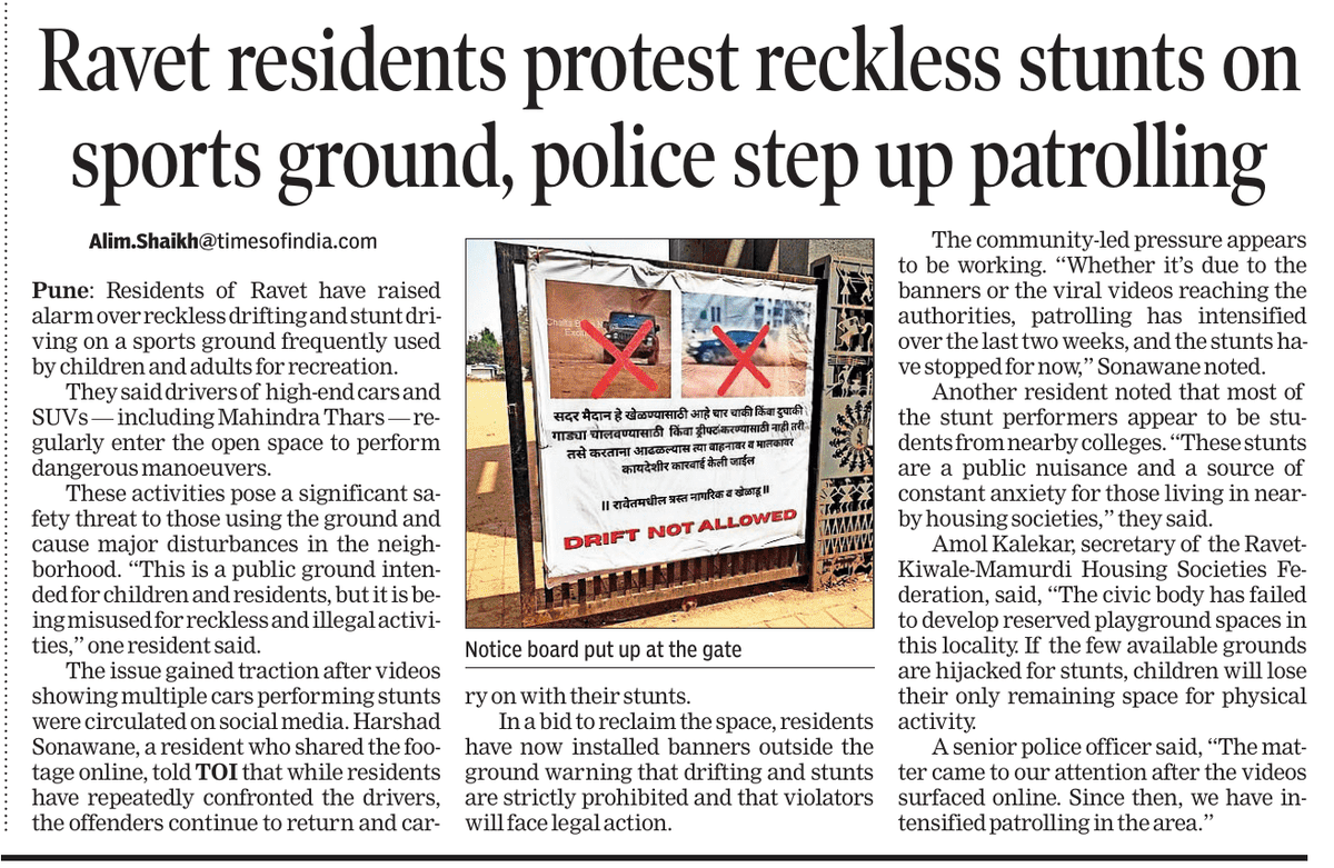 alimshaikhTOI's tweet photo. Such stunt men must be punished. The playground for kids should not be used in such illegal acts. @PCcityPolice #Pune #PimpriChinchwad #Ravet https://t.co/w2mMzKNFSN