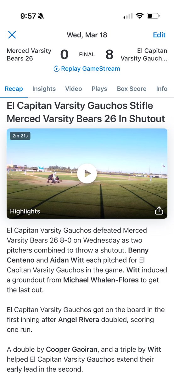 El Capitan Baseball ⚾️ tweet media