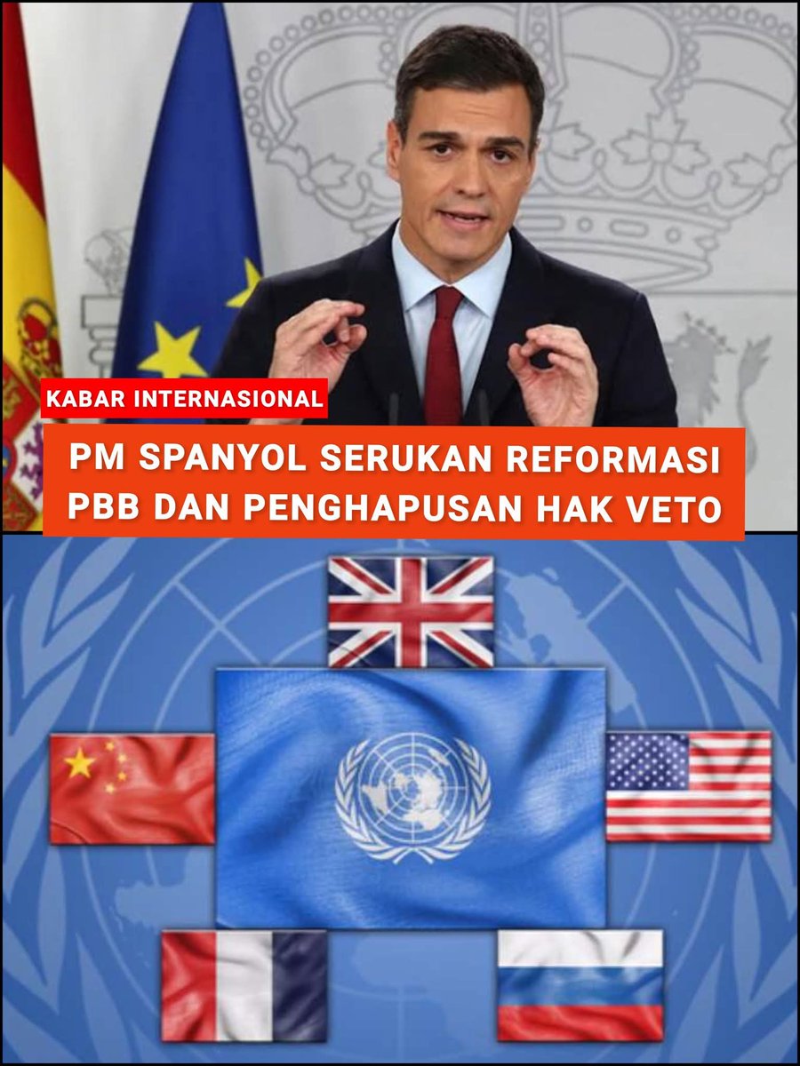 The Spanish Prime Minister called for the abolition of the veto. Eliminating the "Big Five" veto powers is the primary solution to ensure that countries worldwide have a common understanding of international law. <a href="/UN/">United Nations</a> <a href="/Refugees/">UNHCR, the UN Refugee Agency</a> <a href="/UNHCR_Arabic/">مفوضية اللاجئين</a> <a href="/UNHumanRights/">UN Human Rights</a> <a href="/hrw/">Human Rights Watch</a> <a href="/UN_HRC/">UN Human Rights Council</a> <a href="/TIME/">TIME</a>