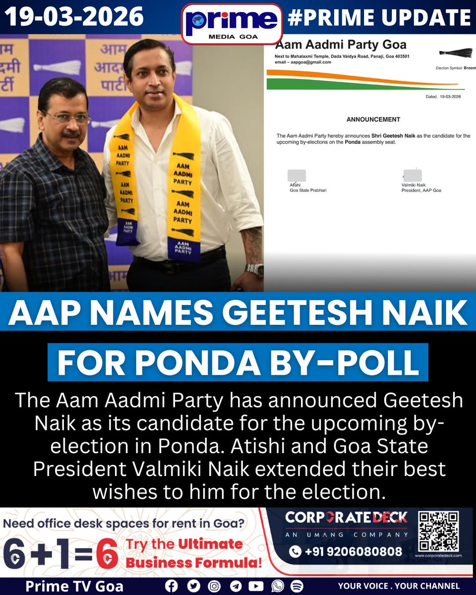 Prime Media Goa - TV Channel tweet media