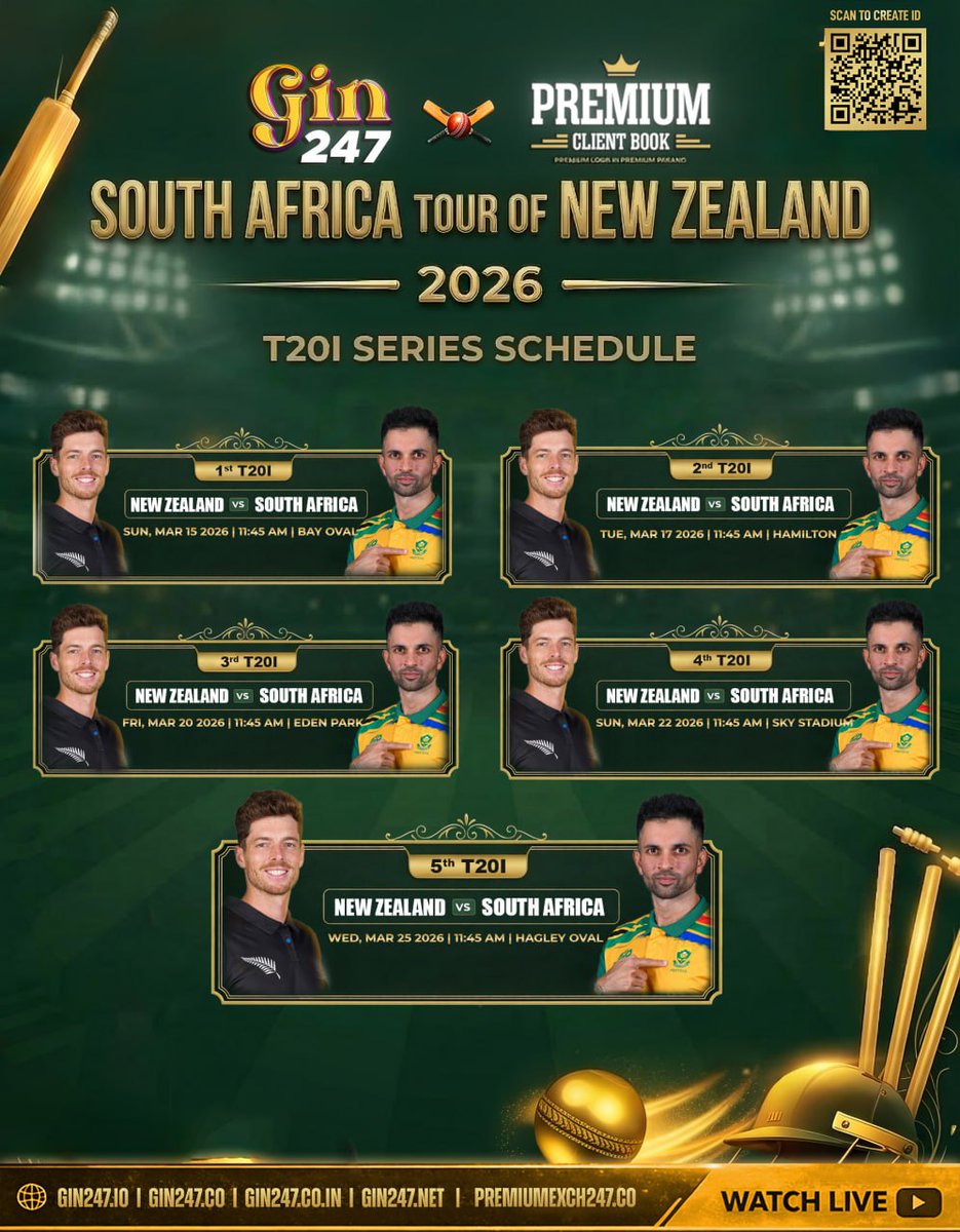 📢 #NZvSA #T20I #GiveawayAlert 

Giveaway Alert - 3rd T20I
🎯Most Sixes for New Zealand
🎯Most Sixes for South Africa

1 Lucky Winner Will Get 300₹ worth GIN247 free id

🚨Rules:
- Deadline: 11:00 IST (20 Mar)
- Follow <a href="/rahulm3/">Rahul</a> and <a href="/GinPremium247/">Gin247</a>
- RT+ Like Post
- Tag 2 Friends