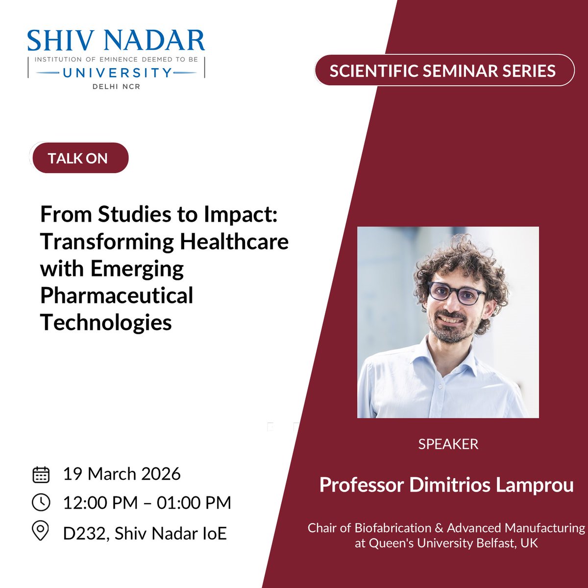 dls_snioe's tweet image. #DLSScientificSeminarSeries
Join us for a talk by Professor Dimitrios Lampro to learn more about how research is shaping the future of personalizedmedicine, diagnostics, and #N𝐞𝐱𝐭G𝐞𝐧𝐞𝐫𝐚𝐭𝐢𝐨𝐧H𝐞𝐚𝐥𝐭𝐡𝐜𝐚𝐫𝐞

#𝟑𝐃P𝐫𝐢𝐧𝐭𝐢𝐧𝐠 #B𝐢𝐨𝐟𝐚𝐛𝐫𝐢𝐜𝐚𝐭𝐢𝐨𝐧