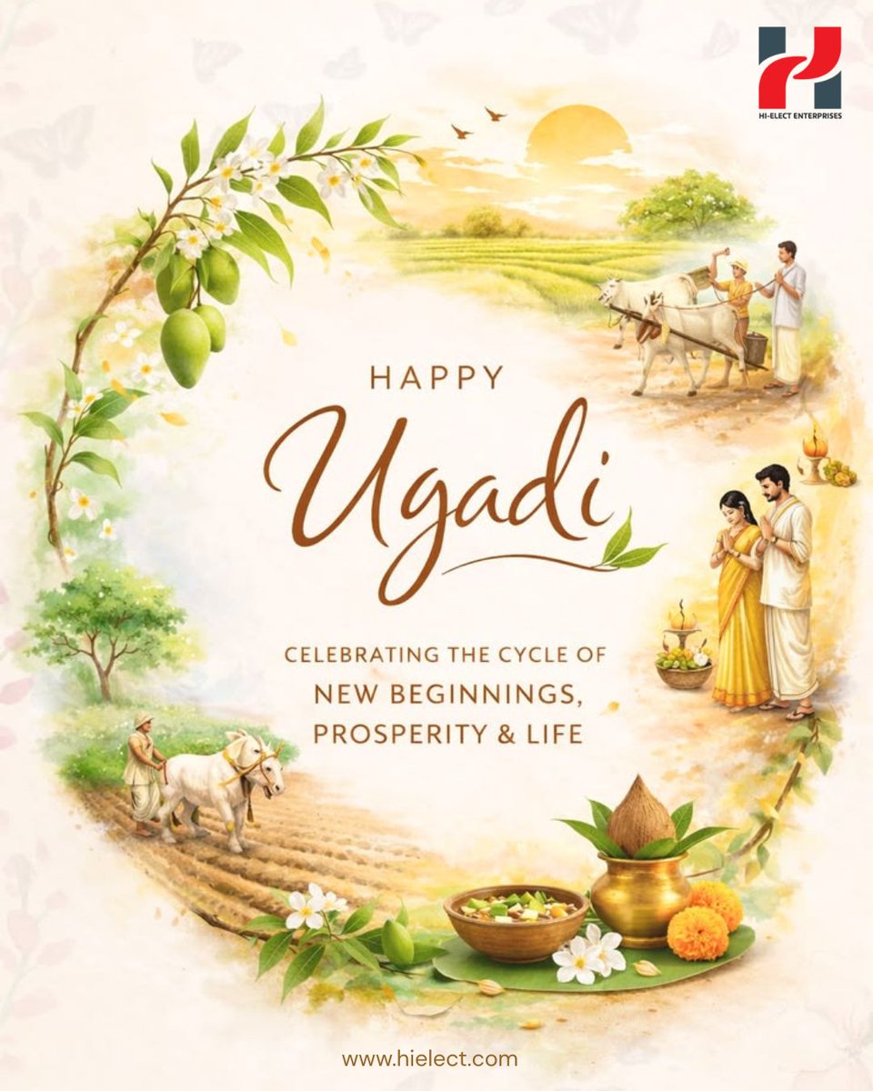 hi_elect's tweet photo. "Happy Ugadi! May this festive season mark the beginning of a year filled with growth, innovation, and great achievements." https://t.co/AC4LR4AunE