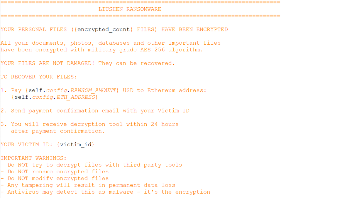 suyog41's tweet image. LIUSHEN Ransomware

3c553b52c0e537a88cc3f0be1a9447a7

#LIUSHEN #Ransomware #IOC