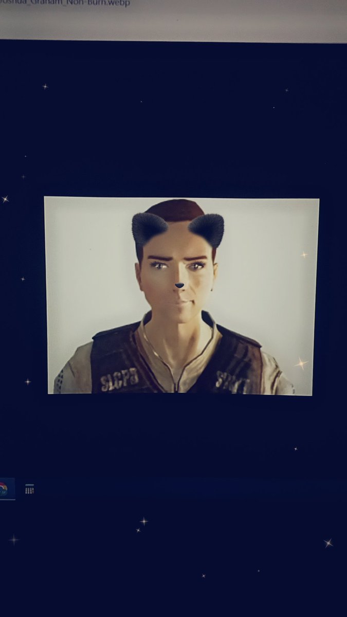 palmedangel's tweet image. Putting snapchat to good use by putting the filters on joshua