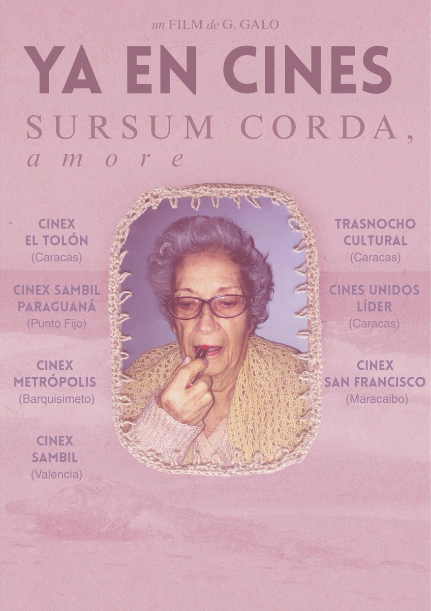 Ya en cines y por pocas semanas SURSUM CORDA, amore. Un film del poeta <a href="/g__galo/">G. Galo</a>. 
No se lo pierdan 📽️