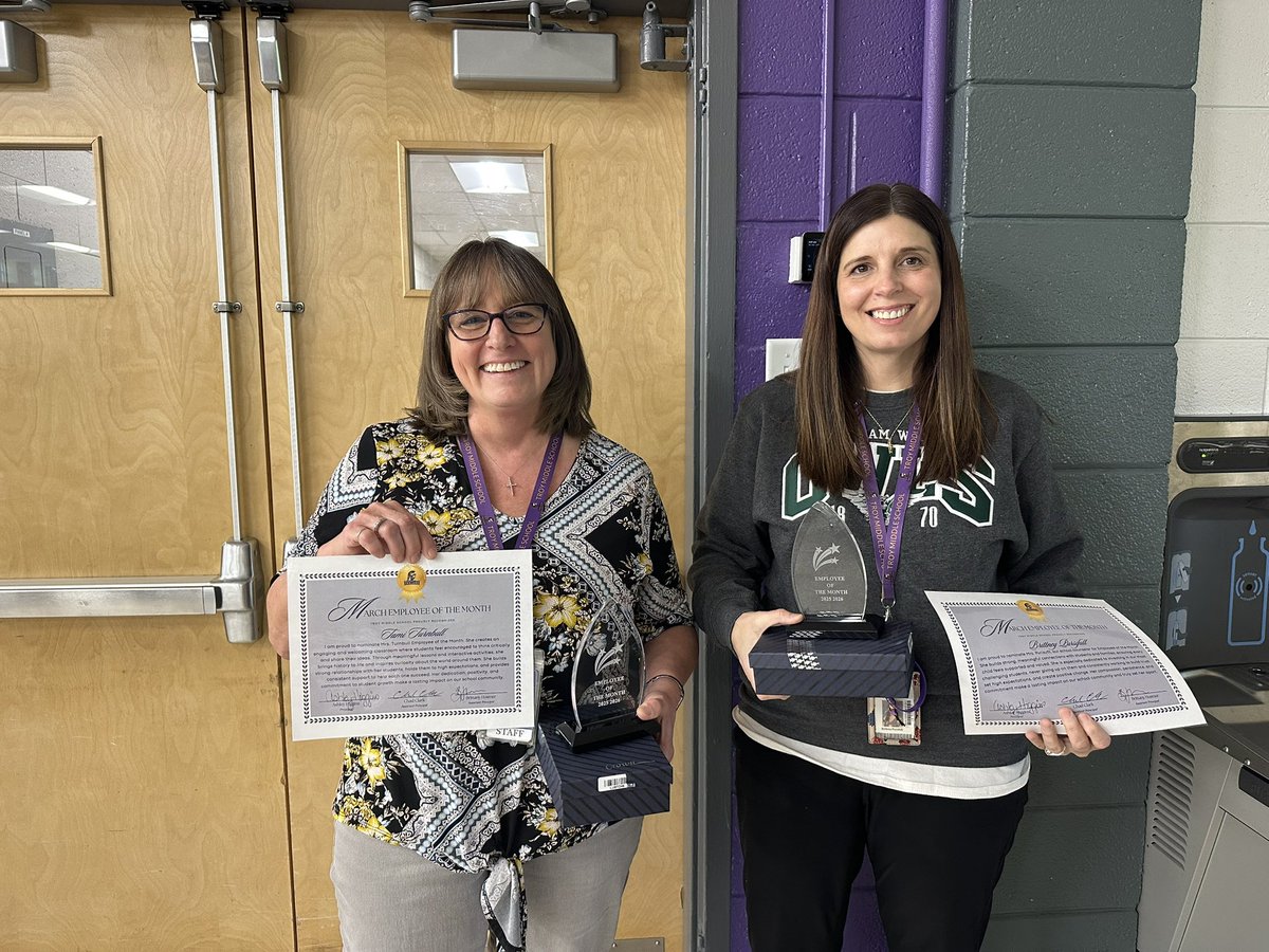 TMS_Trojans's tweet photo. Congratulations to our Employees of the Month Mrs Brittney Pursifull and Mrs Tami Brewer-Turnbull!! TMS is so lucky to have you!! #TMS #TrojanNation #Proud2BR3 #TrojansTogether   #WeAreTroy #TMS #ItsAGreatDayToBeATrojan https://t.co/ZgNdydqnGj