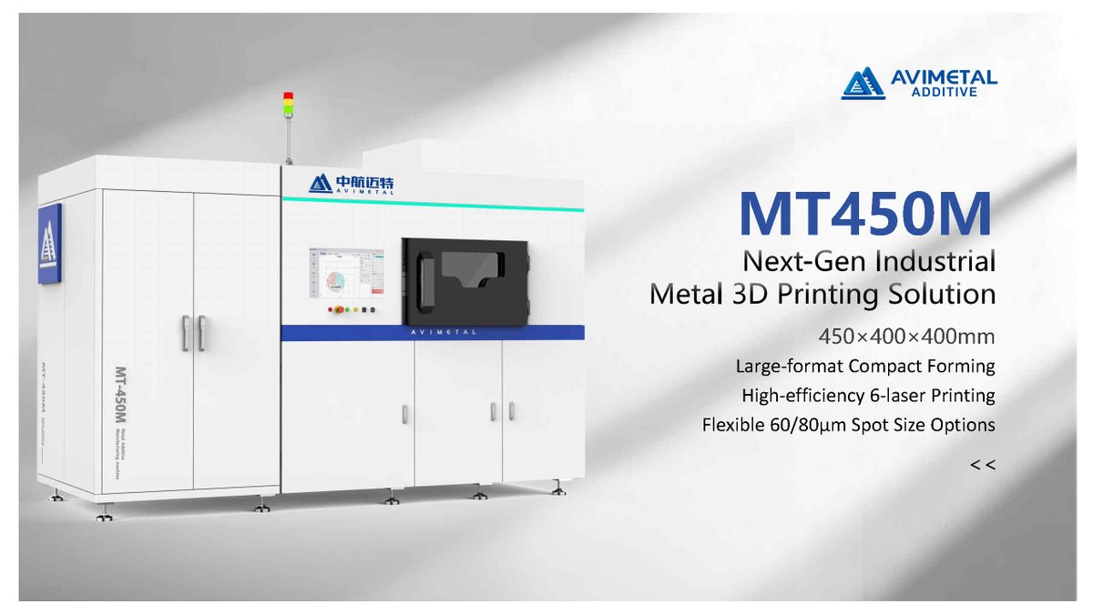 LeshaunWu's tweet photo. 🚀 New Launch | AVIMETAL MT450M Industrial Metal 3D Printer ⚙️ 

On TCT Asia 2026, AVIMETAL unveiled its latest industrial flagship – the MT450M Laser Powder Bed Fusion (LPBF) system. https://t.co/UfgTGUbFqn