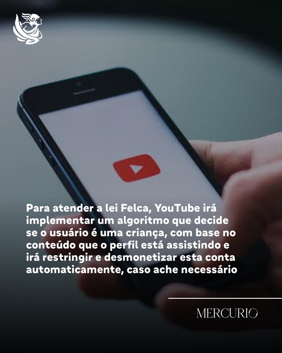 sigamercurio's tweet photo. 🗞️ Usuários têm demonstrado receio quanto à nova política adotada pelo YouTube para cumprir a lei Felca, pois os algoritmos da plataforma têm fama de serem imprevisíveis e nem um pouco confiáveis para os criadores de conteúdo https://t.co/pPG2QmyMvF