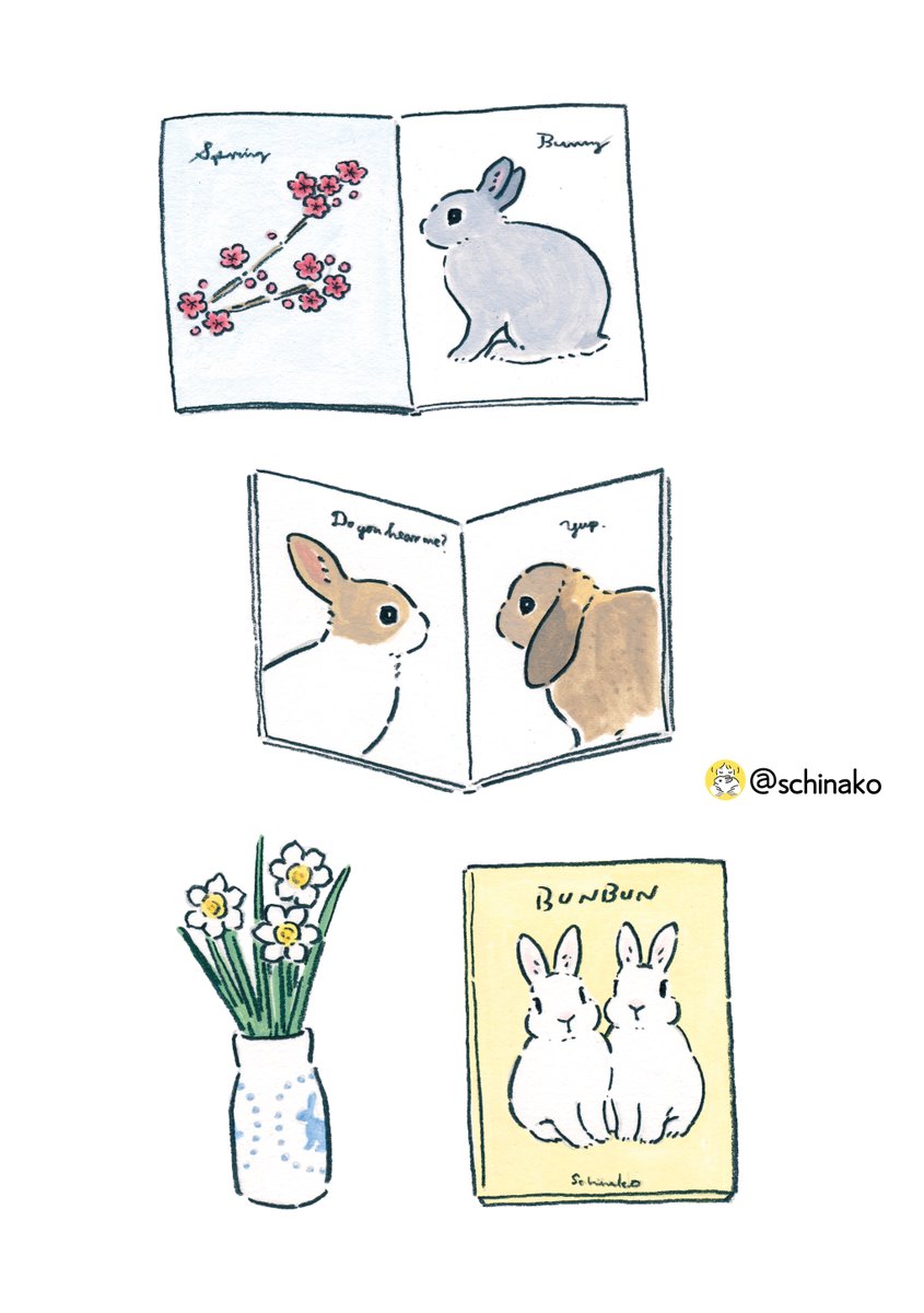 うさぎと本と春 