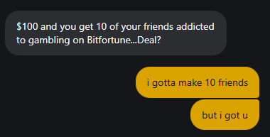 Bitfortune Streamer This is why we love @bitfortune π One of my Users asked for a little ...