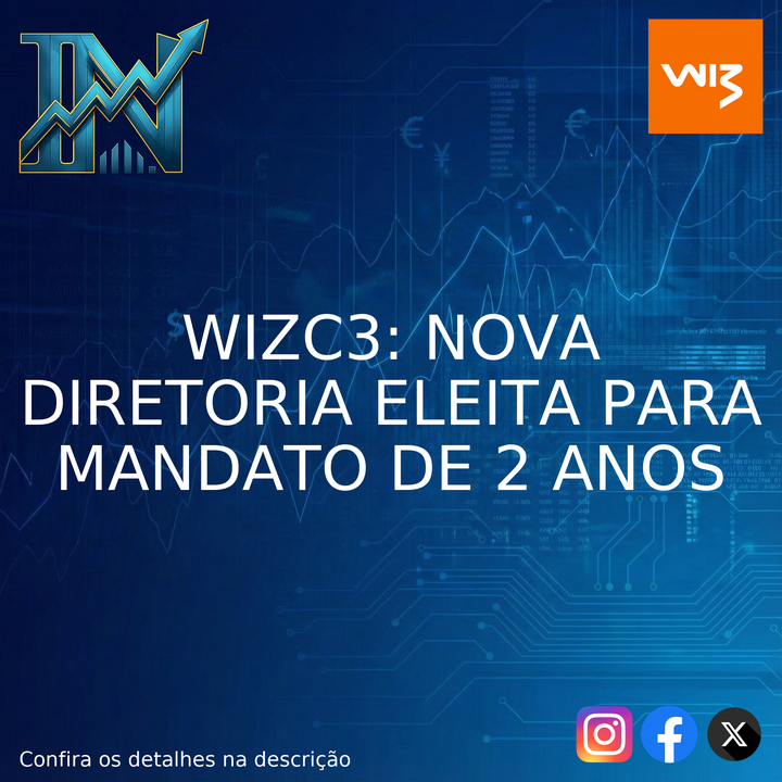 investidornews's tweet photo. A WIZ CO PARTICIPAÇÕES E CORRETAGEM DE SEGUROS S.A. (WIZC3) anuncia a eleição de sua nova Diretoria Estatutária, com mandato...

https://t.co/fllVUEu20i

#WIZC3 #WizCo #MercadoFinanceiro #Investimentos #B3 #NoticiasCorporativas #Diretoria #Gestao #Economia #Acoes https://t.co/Uj9CAJPBJd