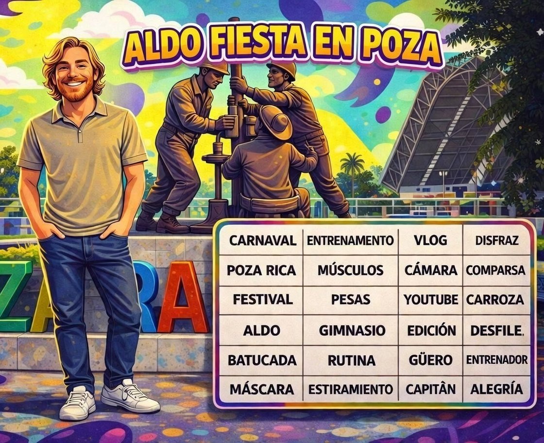 Atención 🫡

Cambiemos la dinámica de las tablitas! Vamos que se puede!
Arma una oración con cada palabra que veas en la tabla y agrega la frase:
ALDO FIESTA EN POZA