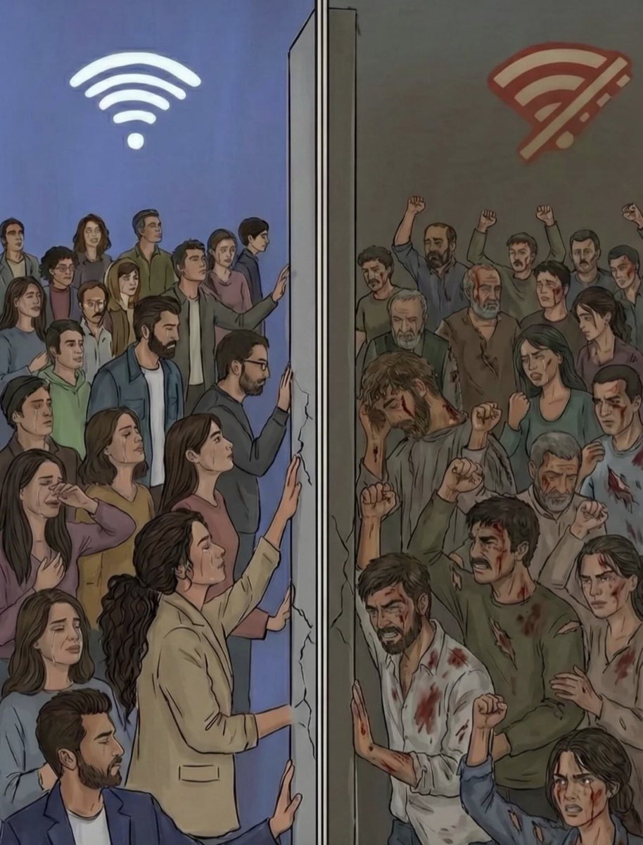 🔴 Hey world! No internet in Iran for days in age of technology !! Sounds like a joke?? It’s not. Iran has been in total darkness for the past few weeks!! This is WAR CRIME! Do something and be our voice ‼️
<a href="/elonmusk/">Elon Musk</a> 
#KingRezaPahlavi‌ForIran