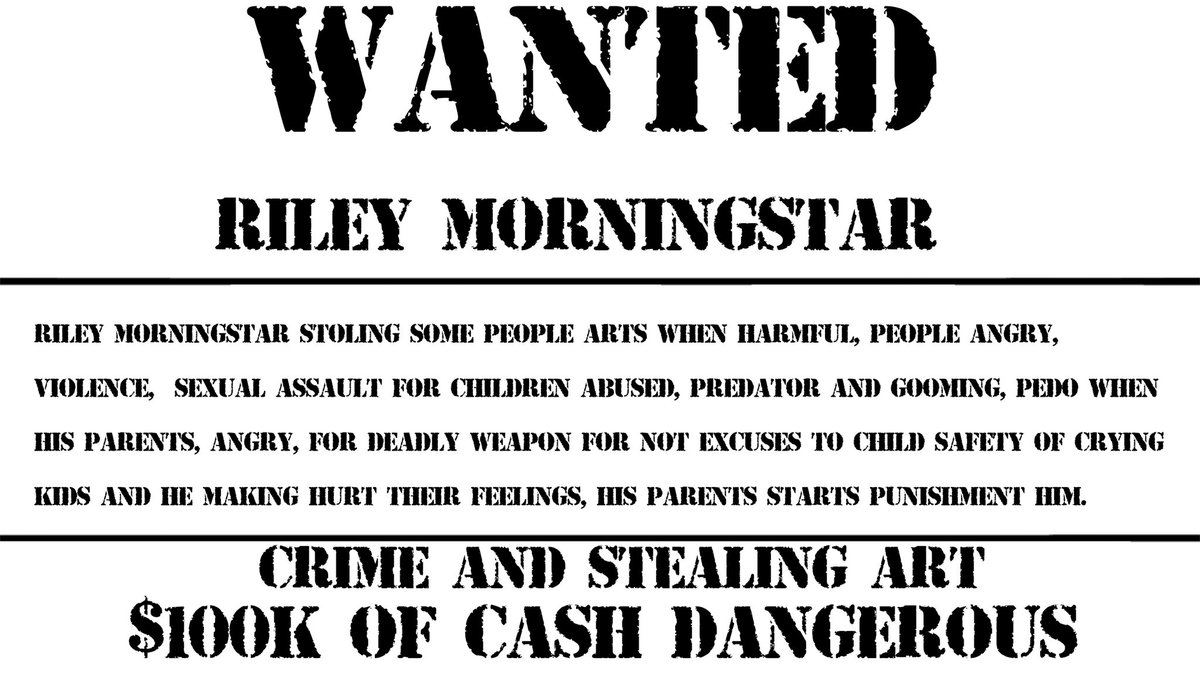 SpiniwolfZ's tweet photo. I got him, i show Riley Morningstar parents when he just crime, i give his parents of $100k of his stealing art?
 #crime #cancelrileymorningstar #spiniwolfisbetter https://t.co/pF3ybq3fSF