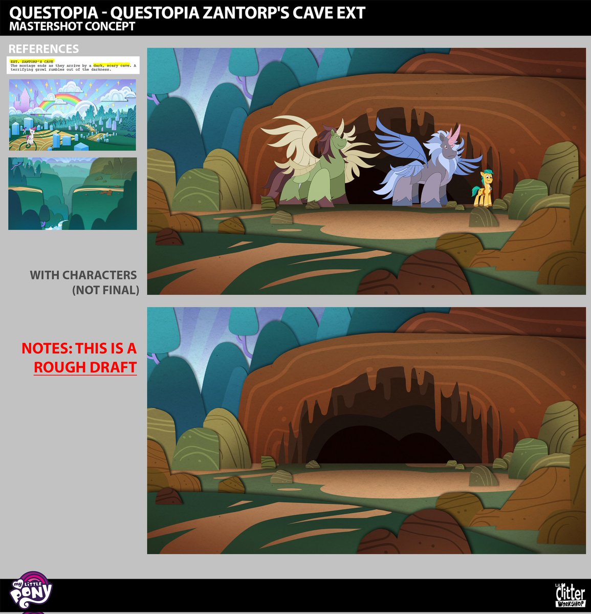 MLPG524092021's tweet photo. Concept arts of TYT episode "Buried In A Good Book" part 18.
#mylittlepony #mlpg5 #mlptellyourtale #mlptyt #hitchtrailblazer #conceptart #concept #mlpofficial #leak https://t.co/HKtewIew8W