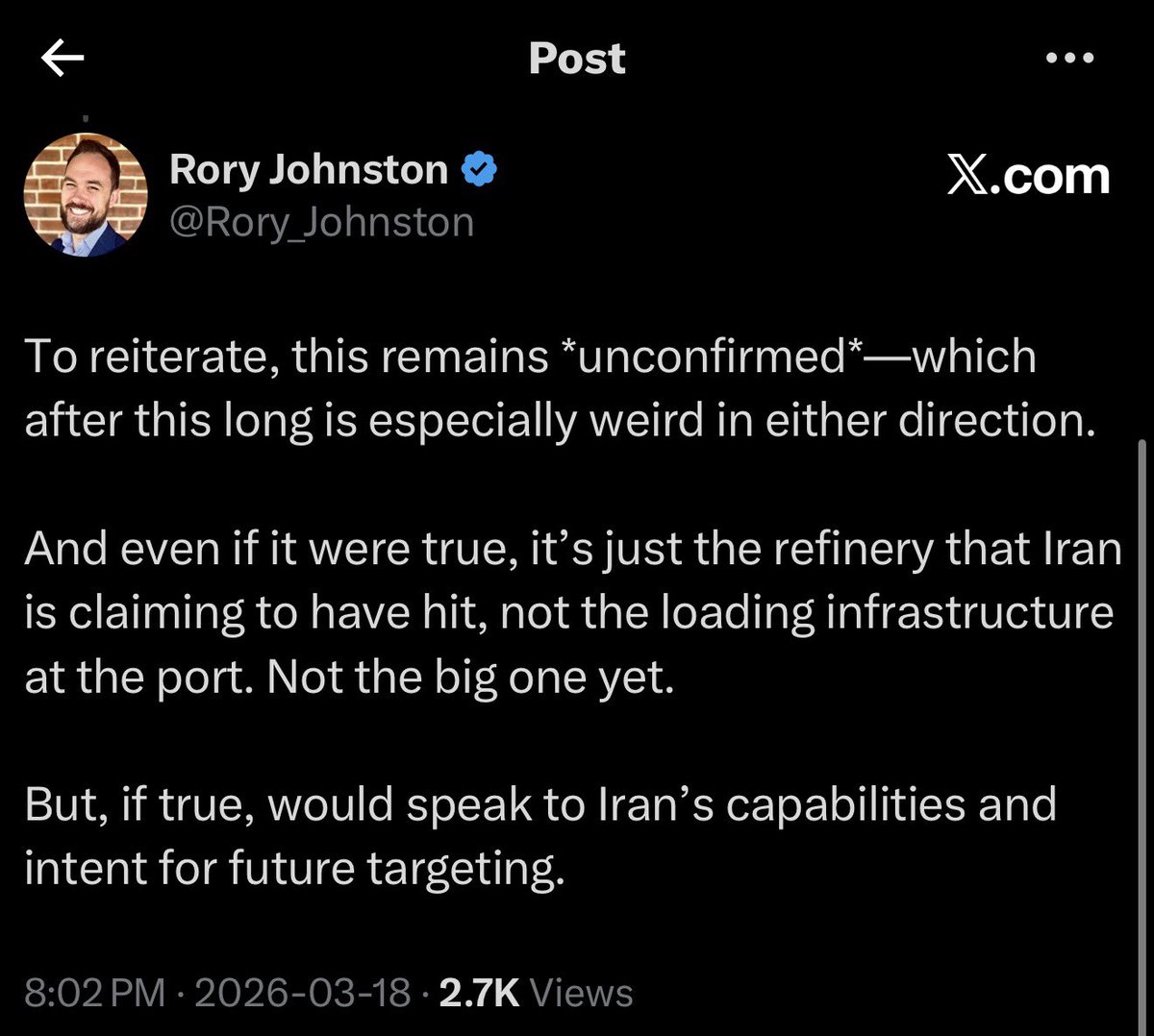 Rory Johnston tweet media