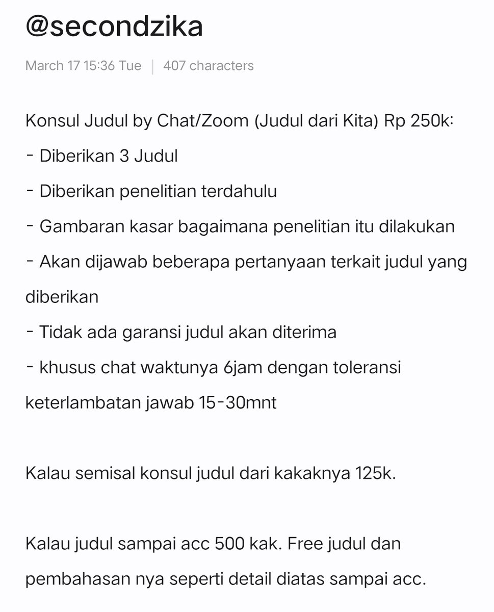 ZIKA — JOKI SKRIPSI, TUGAS, DAN OLAH DATA tweet media