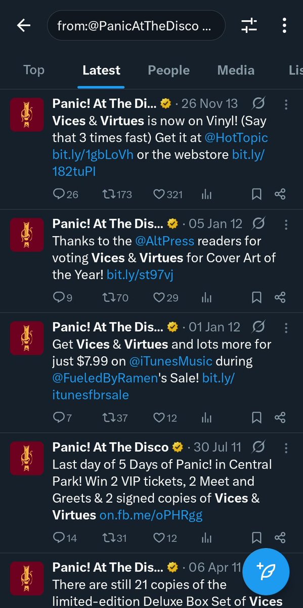 Panic! Base tweet media
