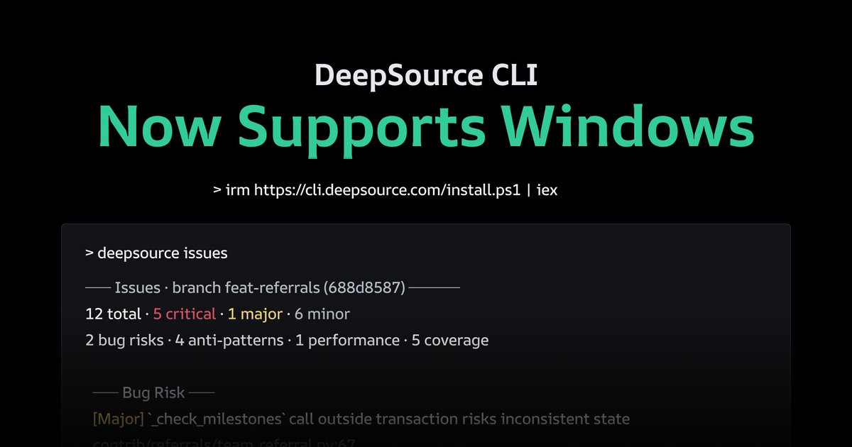DeepSource tweet media